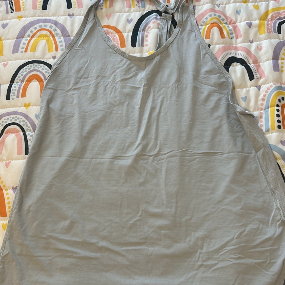 Reebok Gray Tank Top with Wide Shoulder Straps and Scoop Neckline